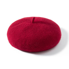 Winter Warm Knitted French Style Beret Hat Flat Cap for Women
