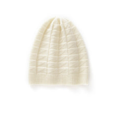 Soft & Lightweight Diamond Knit Cashmere Beanie Winter Hat