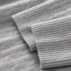 Women's Soft Lightweight Classic Pullover Wool Cable Knit Crew Neck Sweater