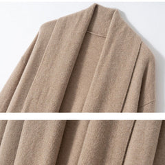 Women's Open-Front Cashmere Blend Long Relaxed Fit Cardigan