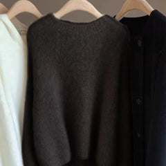 Women's Soft Relaxed Cashmere Crew Neck Fit Knit Pullover Sweater