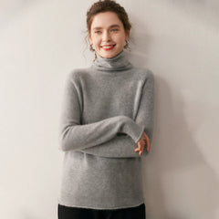 Soft Lightweight Raglan Sleeve Knit Pullover Cashmere Wool Turtleneck Sweater