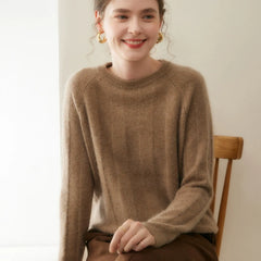 Women’s Ribbed Pullover Soft Knit Top Speckled Cashmere Sweater