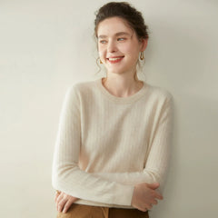 Women's Soft Lightweight Classic Pullover Wool Cable Knit Crew Neck Sweater