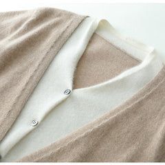 Cashmere Women's V-Neck Knit Layering Cardigan Sweater