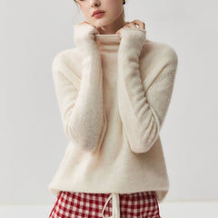 Women's Cashmere Silk Turtleneck Sweater Lightweight Knit Top