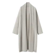 Women's Open-Front Cashmere Blend Long Relaxed Fit Cardigan