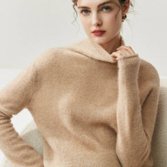 Women's Cashmere Silk Turtleneck Sweater Lightweight Knit Top