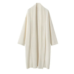 Women's Open-Front Cashmere Blend Long Relaxed Fit Cardigan