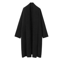 Women's Open-Front Cashmere Blend Long Relaxed Fit Cardigan