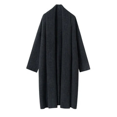 Women's Open-Front Cashmere Blend Long Relaxed Fit Cardigan