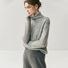 Women's Cashmere Silk Turtleneck Sweater Lightweight Knit Top