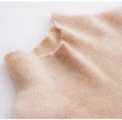 Women's Pure Cashmere Mock Neck Soft Knit Slim Fit Sweater