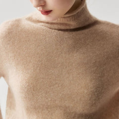 Women's Cashmere Silk Turtleneck Sweater Lightweight Knit Top