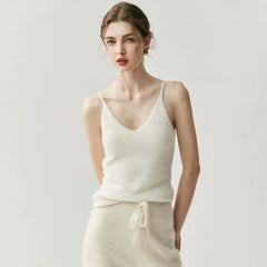 Women's Cashmere Lightweight V-Neck Knit Camisole Tank Top