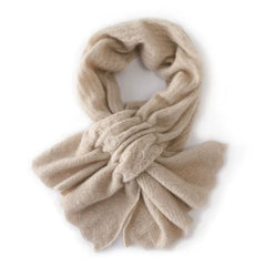 Soft Winter Wrap Cashmere Scarf with Scalloped Edges