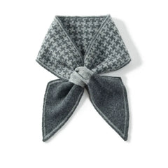 Houndstooth Pattern Cross Printed Knit Pure Cashmere Neck Scarf