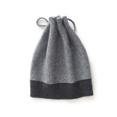 Dual-purpose Neck Cover Cashmere Drawstring  Two-Tone Knit Hat