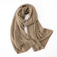 Women Cashmere Warm Long Shawl Lace Knit Head Pattern Scarf