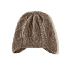 Cashmere Cable Knit Beanie Hat Soft Warm Winter Ear Protection