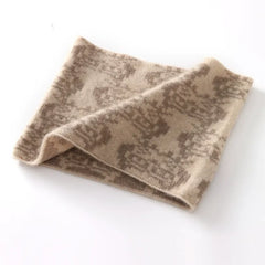 Cashmere Jacquard Knit Neck Warmer Scarf