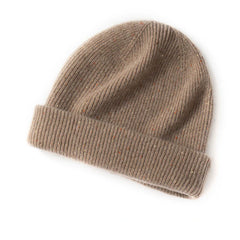 Soft Speckled Knit Winter Hat Ribbed Cashmere Beanie