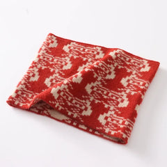 Cashmere Jacquard Knit Neck Warmer Scarf