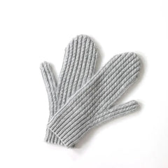 Winter Soft Warm Ribbed Pure Cashmere Knitted Gloves Mittens