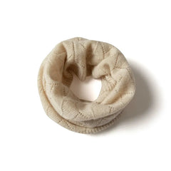 Soft Neck Ladies Lace Cable 100% Cashmere Knit Snood Scarf
