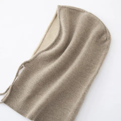 Knitted Ski Hat Windproof Cashmere Hood Drawstring Snood