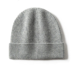 Winter Knitted Beanie Thick Hats Cashmere Ribbed Cap Unisex