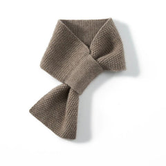 Knitted Cross Neck Protection Warm Small Cashmere Bow Scarf