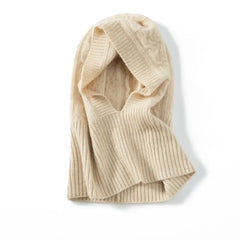 100% Cashmere Hood Loop  Warm Knitted  Hat Scarves Neck Warmer