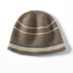 Soft Cashmere Stripes Jacquard Knitted Beanies Thick Winter Caps