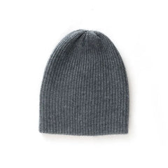Winter Hat Pure Goat Cashmere Rib-Knit Beanie Hat For Women