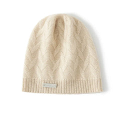 Cashmere Women's Embroidery logo Knitted Bonnet Beanies