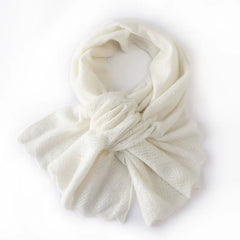 Soft Winter Wrap Cashmere Scarf with Scalloped Edges