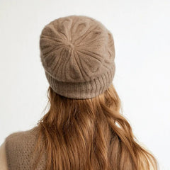 Cashmere Slouchy Ribbed Beanie Bonnet Hat Warm Caps