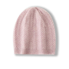 Cashmere Knit Slouchy Cable Beanie Ribbed  Hat