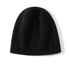 Women Soft Double-Layer 100% Pure Cashmere Winter Beanie Cap