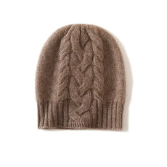 Cashmere Hat Warm Winter Knitted Twisted Flower Cap Beanies