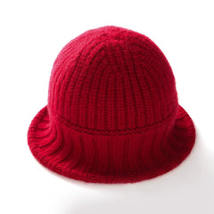 Cashmere Ribbed Knit Bucket Hat Fisherman Hat Knit Beanies