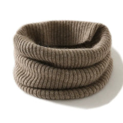 Ribbed Cashmere Gaiter Winter Outdoor Knitted Snood Neck Warmer