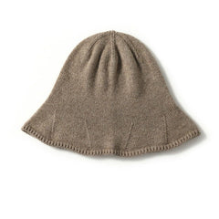 Warm Knitted Bucket Hat Cashmere Fisherman Hat for Women