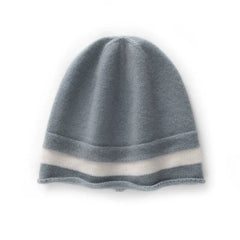 Pure Striped Color Matching Cashmere Hats Warm Knitted Beanie