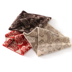 Cashmere Jacquard Knit Neck Warmer Scarf