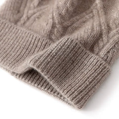 Cashmere Winter Thickened  Ski Windproof Warm Knit Hat