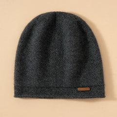 Double-Layer Cashmere Beanie Hat for Women and Men Winter Knit Cap