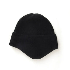 Extended Brim Winter Hat Cashmere Ribbed Beanie