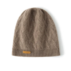 Cashmere Women's Embroidery logo Knitted Bonnet Beanies